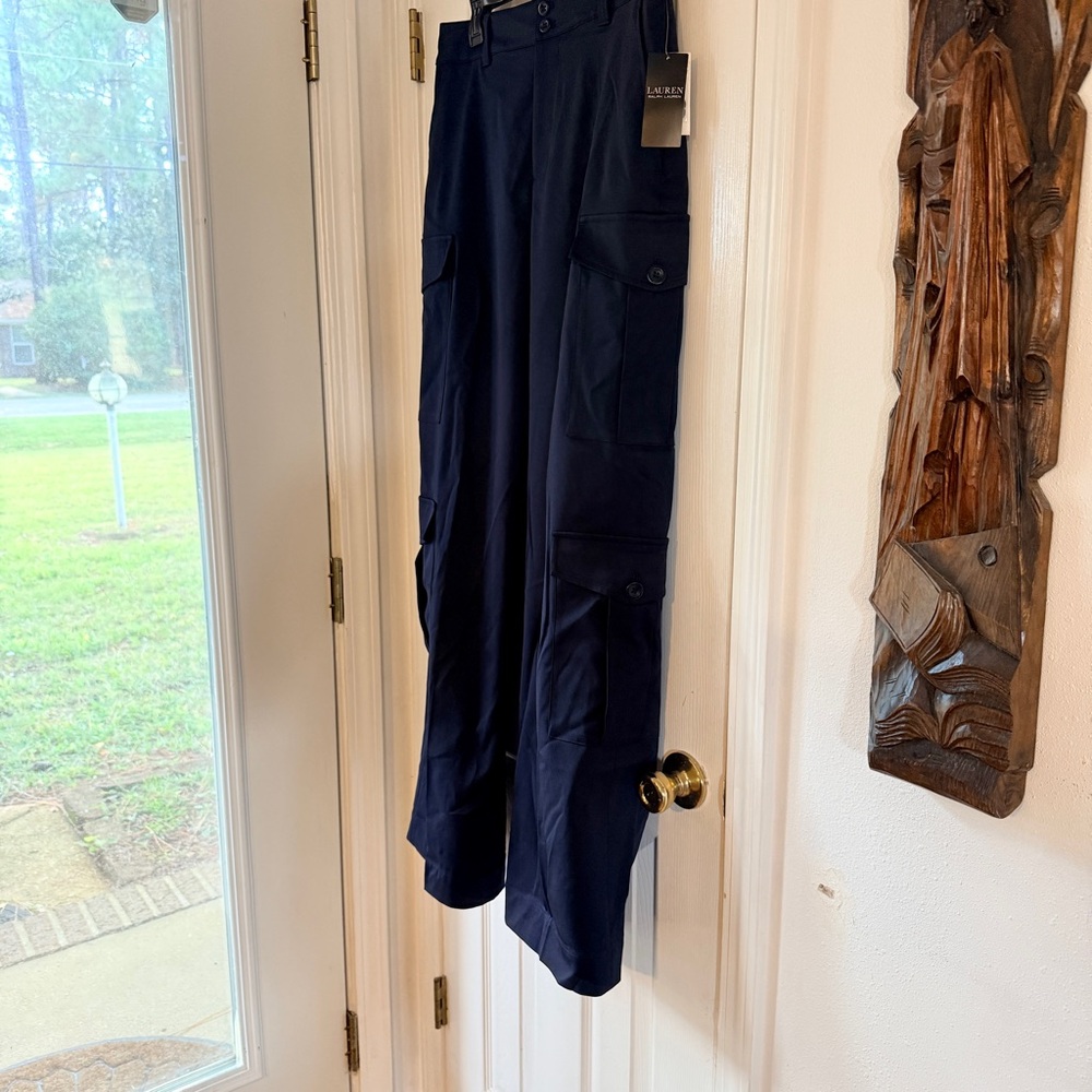 Lauren Ralph Lauren Faille Cargo Pant Navy Blue 8 - Picture 7 of 12